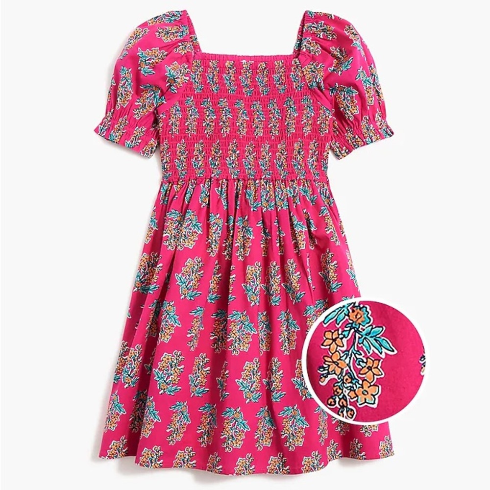 Floral Pink Smocked Dress - crew cuts
